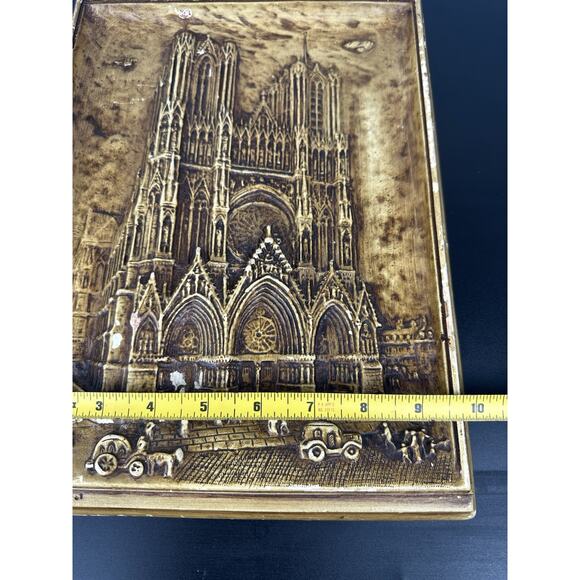Ivorex Osborne Plaque Rheims Cathedral Made In England VTG Stone - Picture 8 of 10
